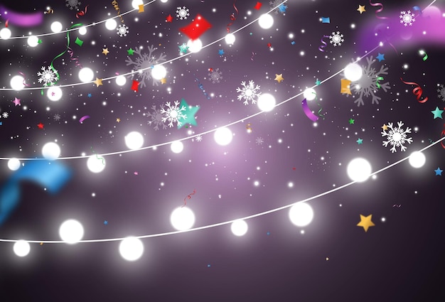 Vector illustration of a light garland on a transparent background