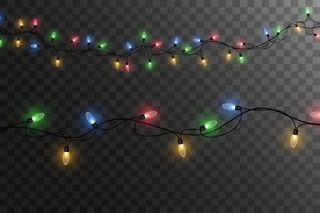 Vector illustration of a light garland on a transparent background