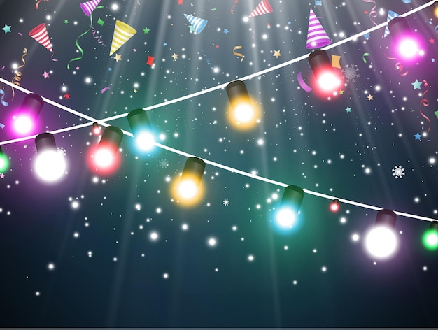 Vector vector illustration of a light garland on a transparent background