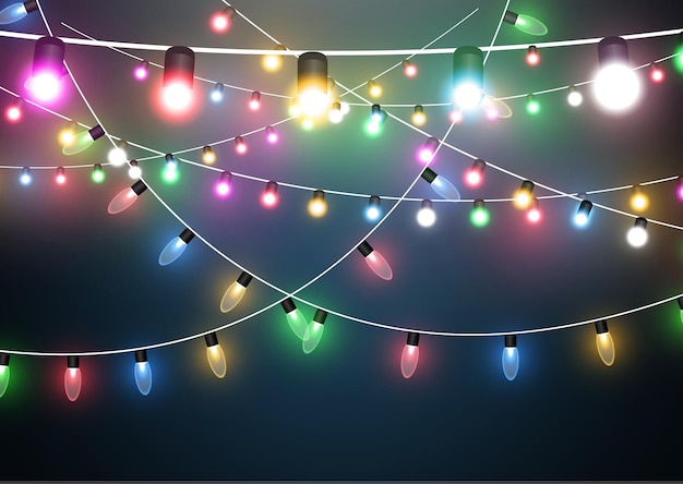 Vector vector illustration of a light garland on a transparent background.