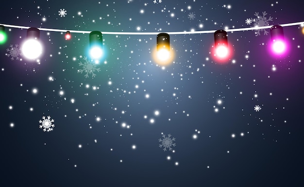 Vector illustration of a light garland on a transparent background