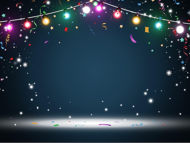 Vector illustration of a light garland on a transparent background