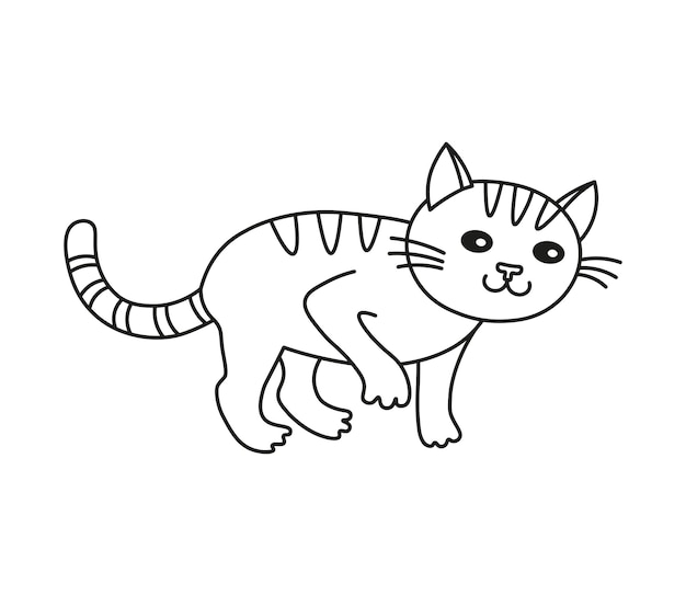 Векторная иллюстрация линейного кота