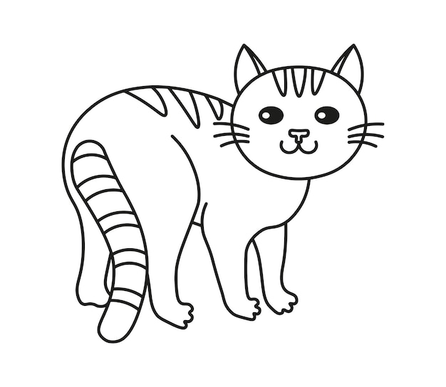 Векторная иллюстрация линейного кота