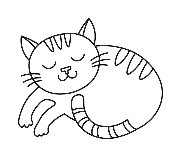 Vector illustration of Linear Cat