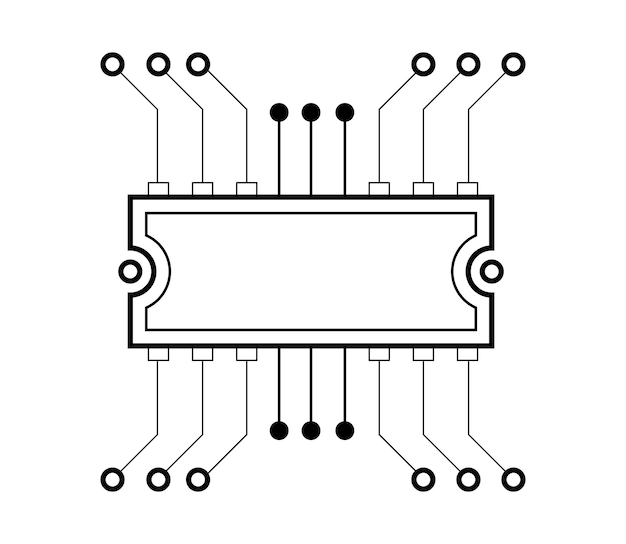 Vector illustration of Linear Microcircuit