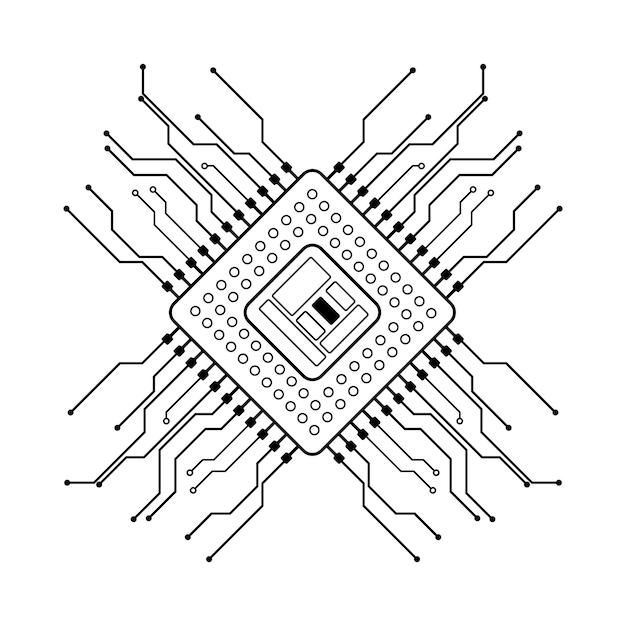 Vector illustration of Linear Microcircuit