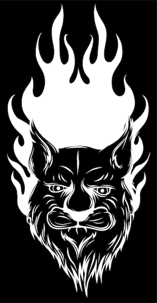 Vector vector illustration lion flame trail