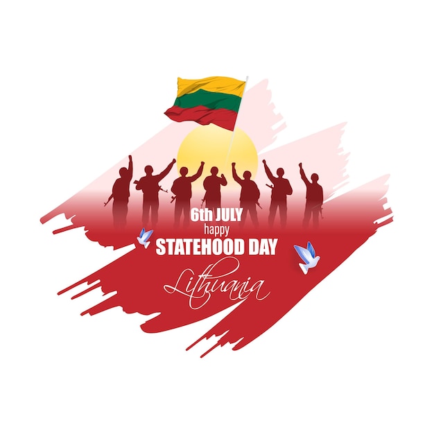 Векторная иллюстрация баннера Дня государственности Литвы