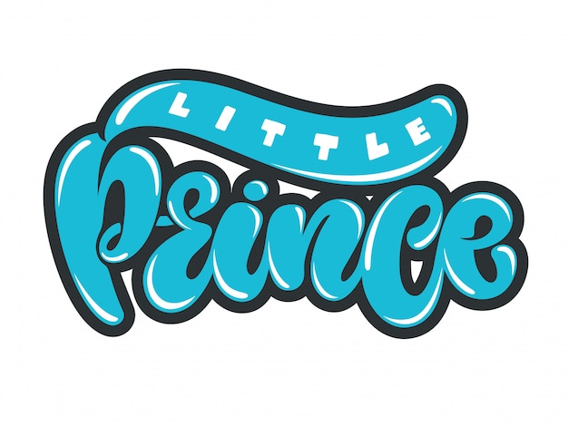 Vector illustration of little prince, text for boys clothes.