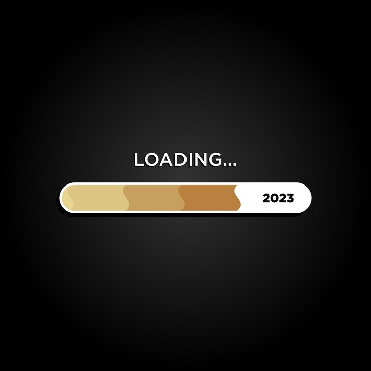 Vector vector illustration of loading happy new year logo 2023
