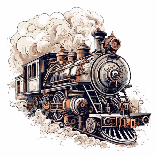 Vettore illustrazione vettoriale locomotiva