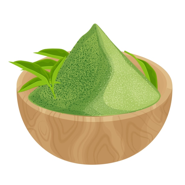 vector illustration logo clip art japanese matcha green tea powder