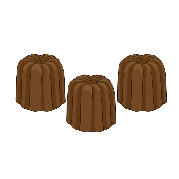 Vector vector illustration logo clip art simple cartoon canele french pastry