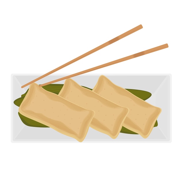 Vector Illustration Logo Clipart Aburaage Japanese tofu