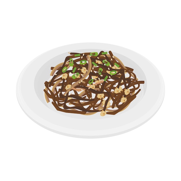 Vector Illustration Logo Clipart Gosari Namul Korean Fernbrake Side Dish