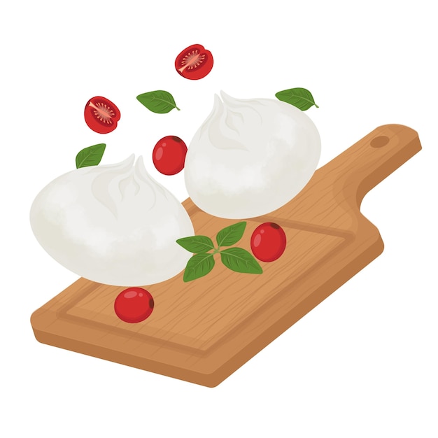 Vector Illustration Logo Clipart Levitation Italian Burrata Cheese