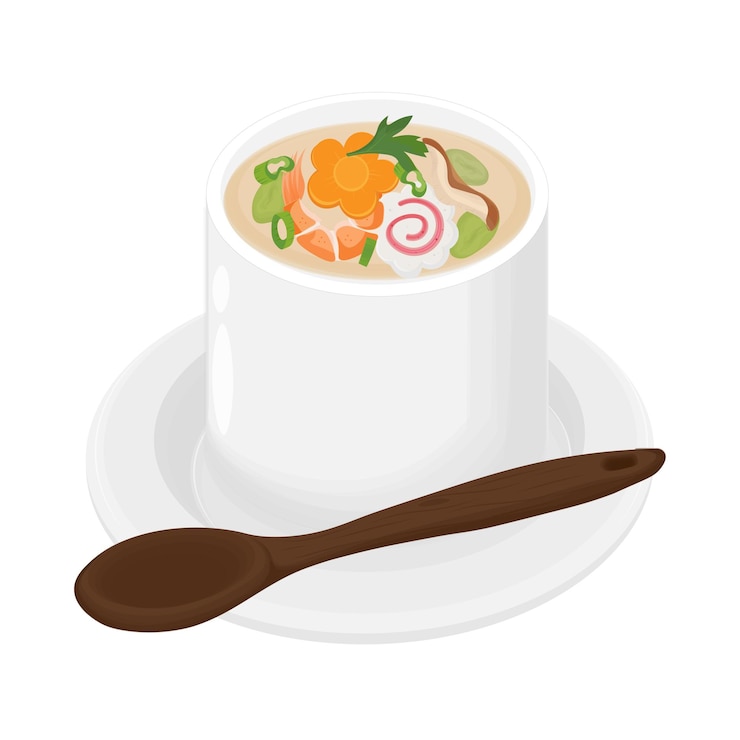 Vector vector illustration logo clipart ready to eat chawanmushi japanese savory custard