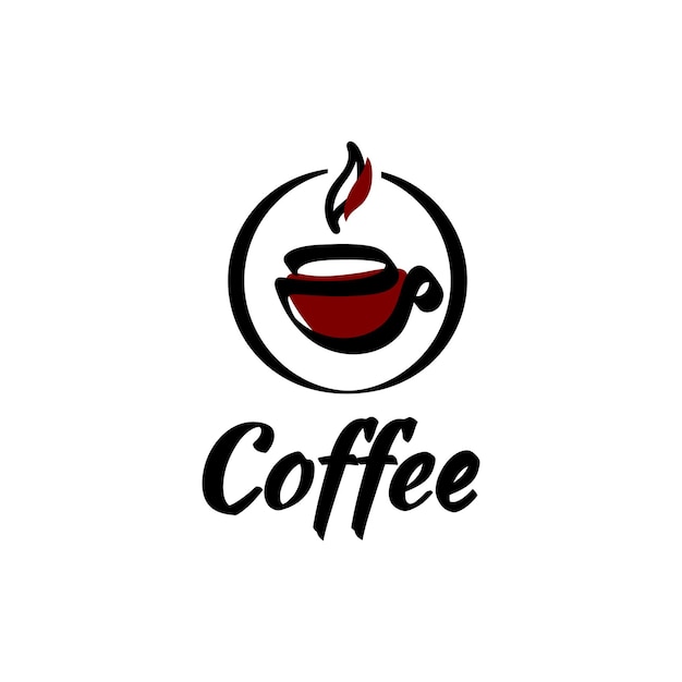 Vector illustration logo coffee with an abstract cup with black and brown