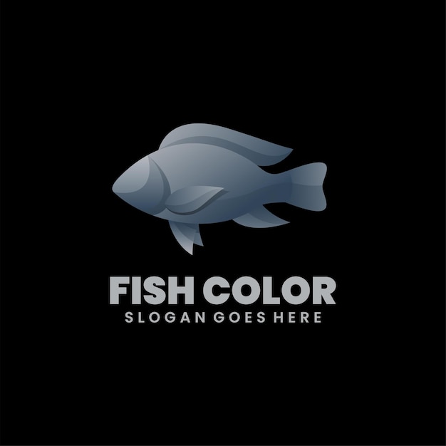 Vector illustration logo fish color gradient colorful