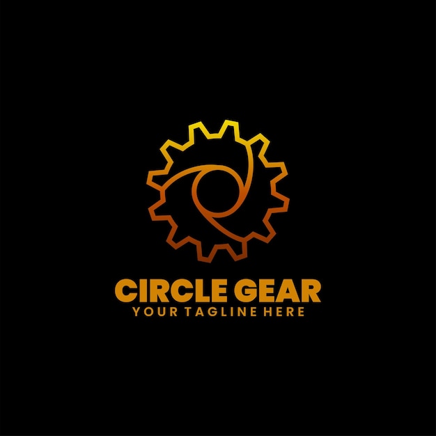 Vector illustration logo gear line art