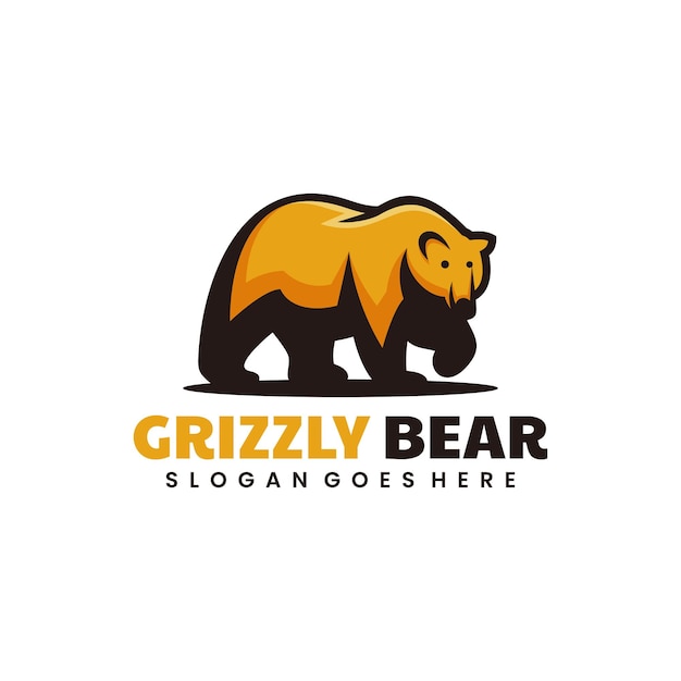 Vector illustration logo grizzly bear mascot style