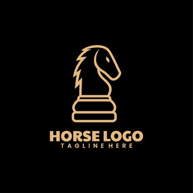 Vector illustration logo horse logo line art logo