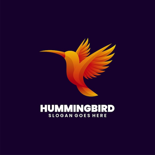 Vector illustration logo hummingbird gradient colorful