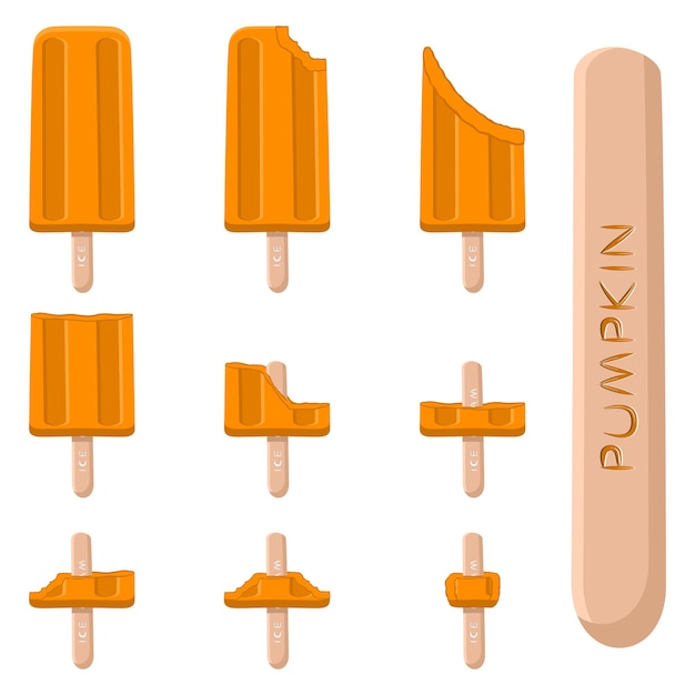 Vector illustration logo for natural ice cream on stick