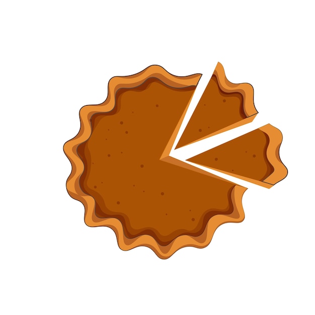 벡터 카스타드 파이 또는 절단 된 호박 파이의  ⁇ 터 일러스트레이션 로고