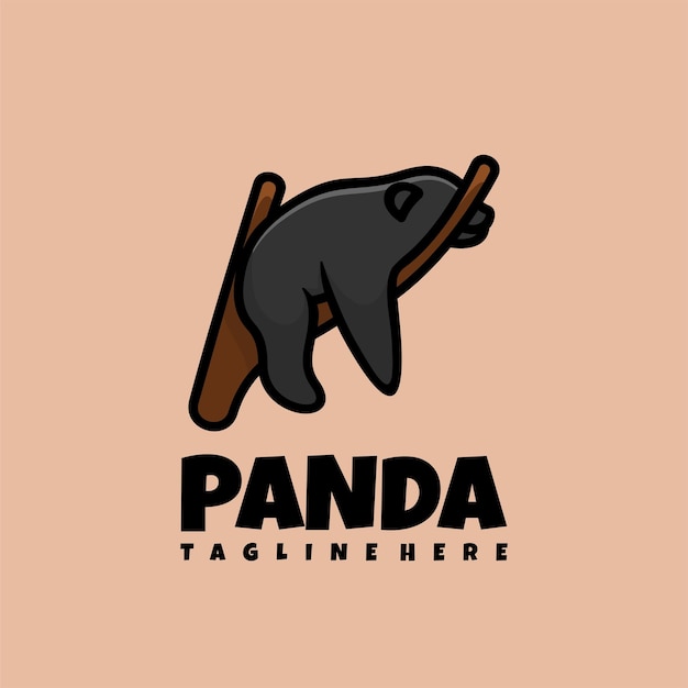 Vector illustration logo panda mascot style