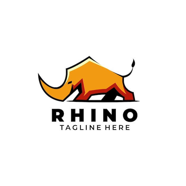 Vector illustration logo rhino mascot