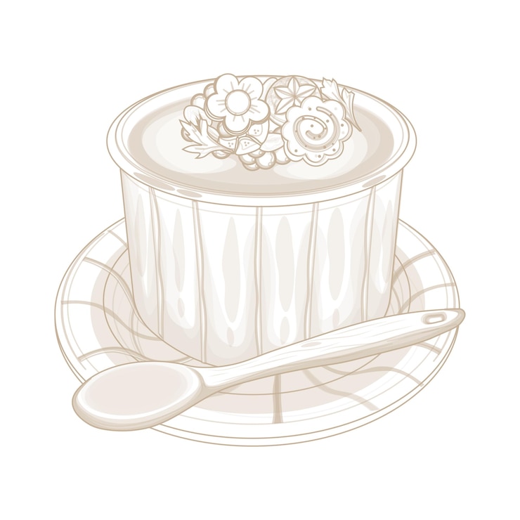 Vector vector illustration logo simple line art chawanmushi japanese steamed egg custard