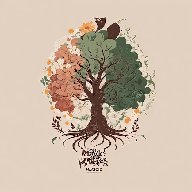 vector illustration logo tree environmental design