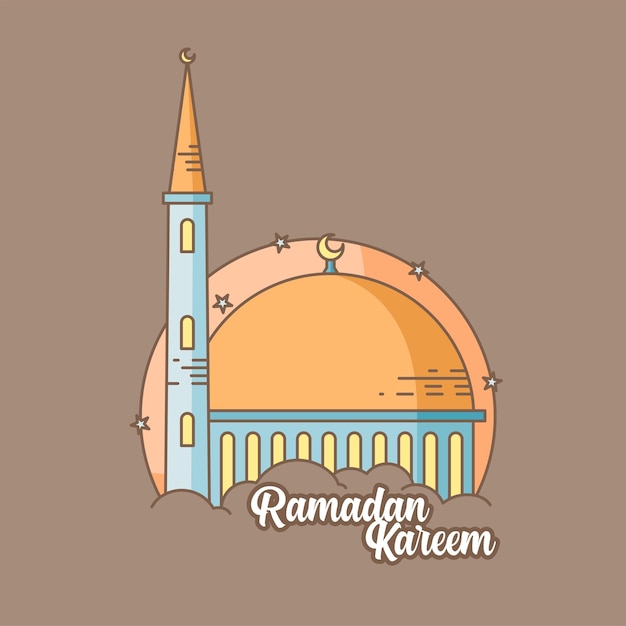 Vettore illustrazione vettoriale di un logo che accoglie il ramadan