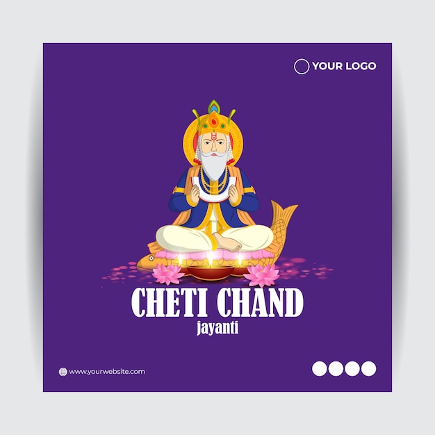 Vector illustration for Lord Cheti Chand Jhulelal Jayanti