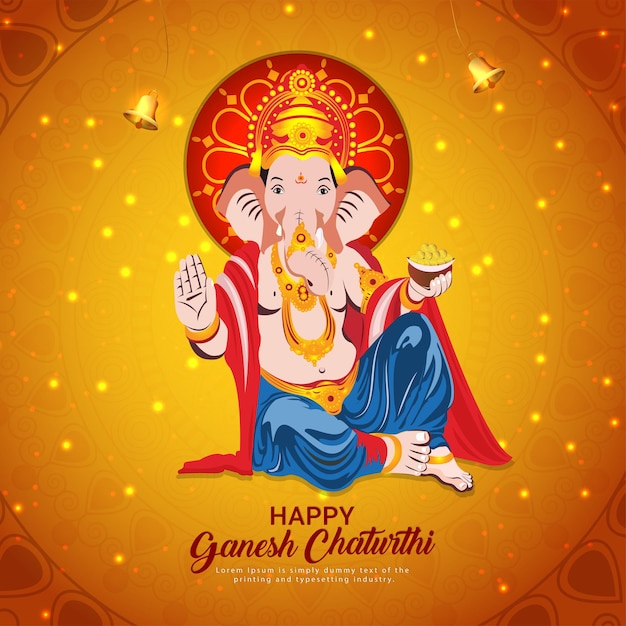 Vector illustration of lord ganesha for ganesh chaturthi