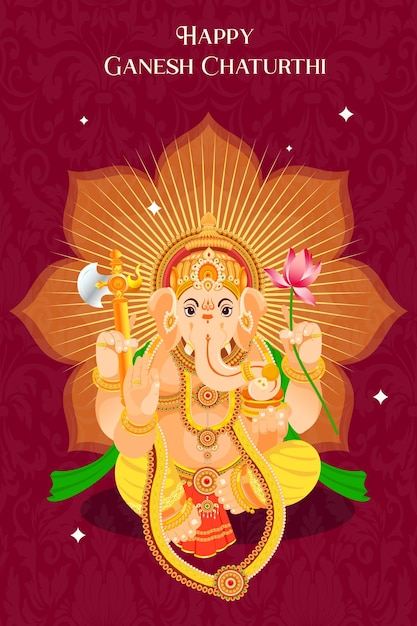 ganesh chaturthi에 대 한 주 님 코끼리의 벡터 일러스트 레이 션