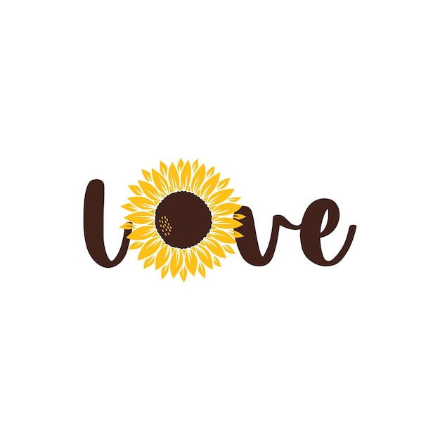 Vector illustration love porch sign with sunflower isolated on white background