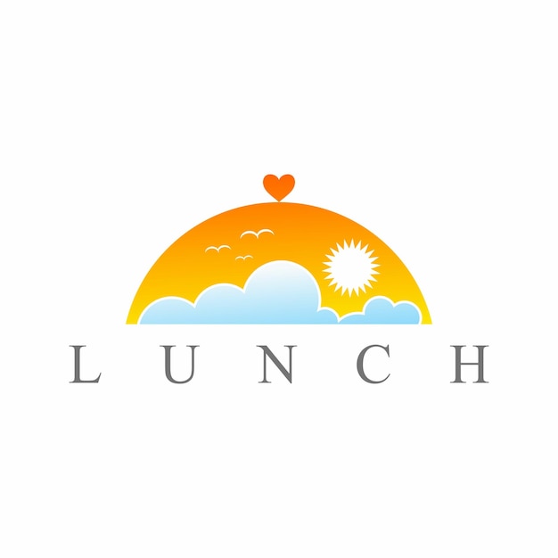 Vector illustration of lunch dish logo design restaurant restaurant food court cafe