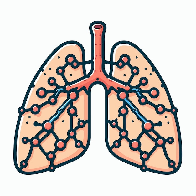 Illustrazione vettoriale di un tessuto polmonare