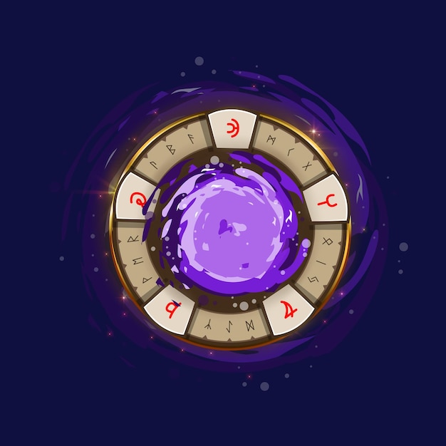 Vector illustration of magic runic spell circle