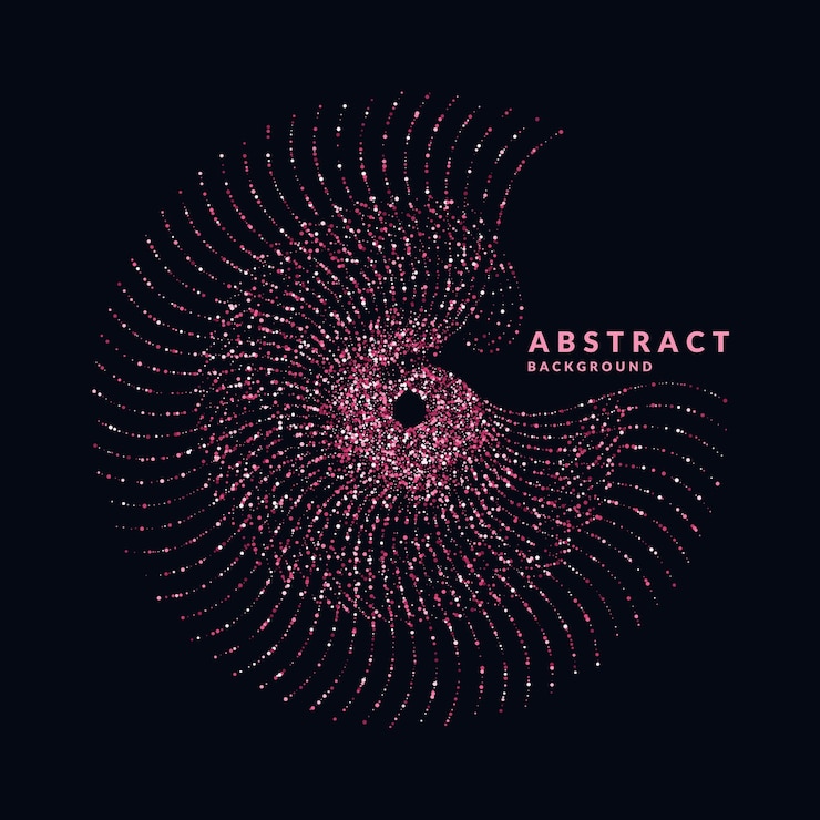 Vector vector illustration of a magic wave with shining particles of glitter on a dark background