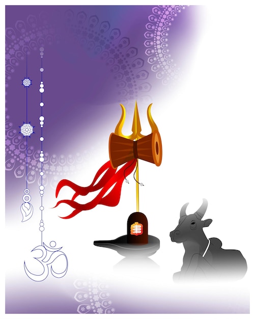 Vector vector illustration of maha shivratri festival