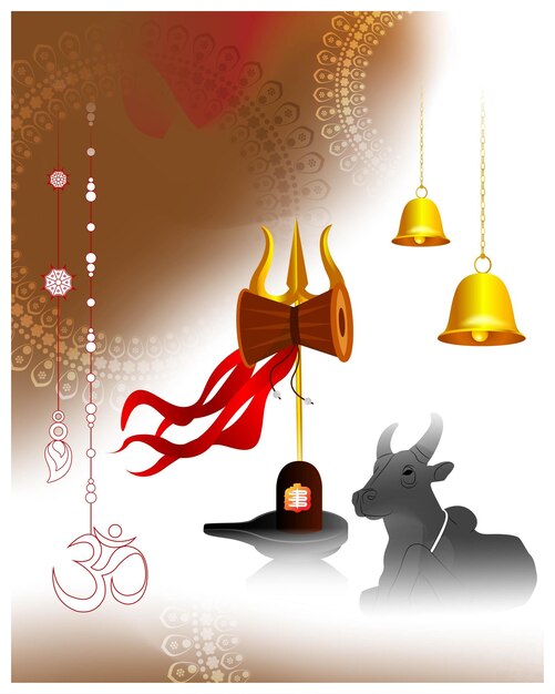 Vector vector illustration of maha shivratri festival