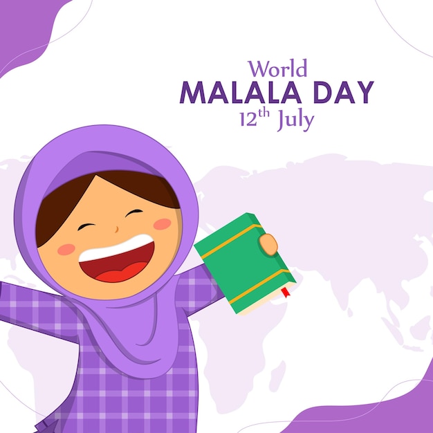 Векторная иллюстрация шаблона макета новостной ленты в социальных сетях "День Малалы"