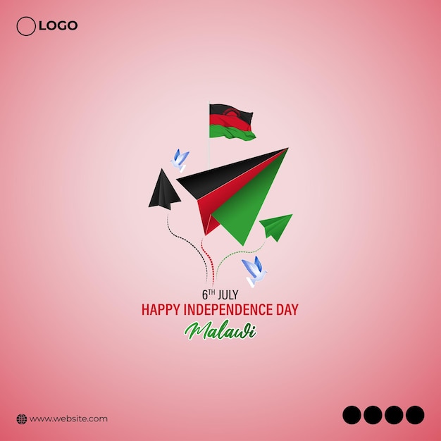 Vector illustration of malawi independence day 6 july social media story feed mockup template