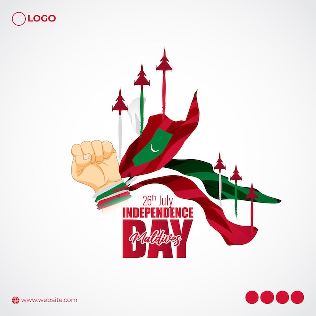 Vector illustration of maldives independence day 26 july social media story feed mockup template