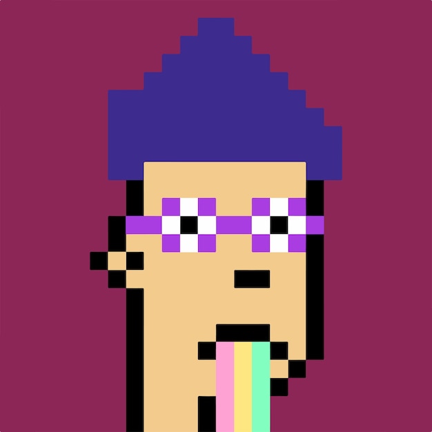 Vector illustration of male character in pixel art style