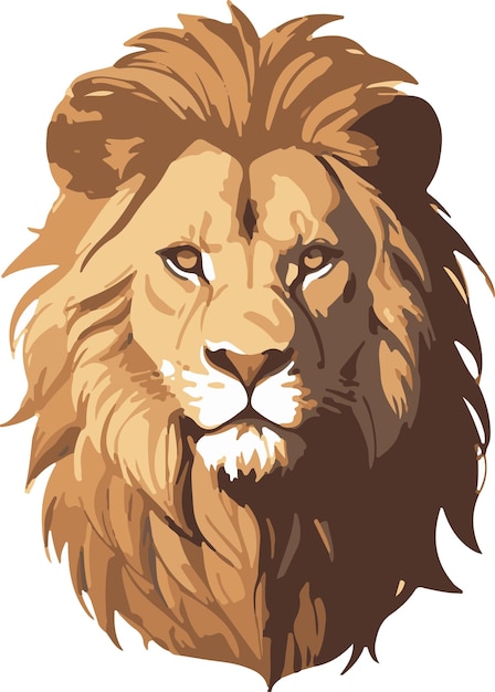 Vector illustration of a male lion head for logo symbol sticker tattoo tshirt design